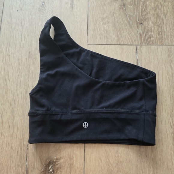 Lululemon Align Asymmetrical Bra Black Square Dot Light Support A B CUP - Picture 3 of 6